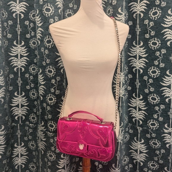 Betsey Johnson Rodeo Rhinestone Flap Bag Pink - Picture 3 of 8